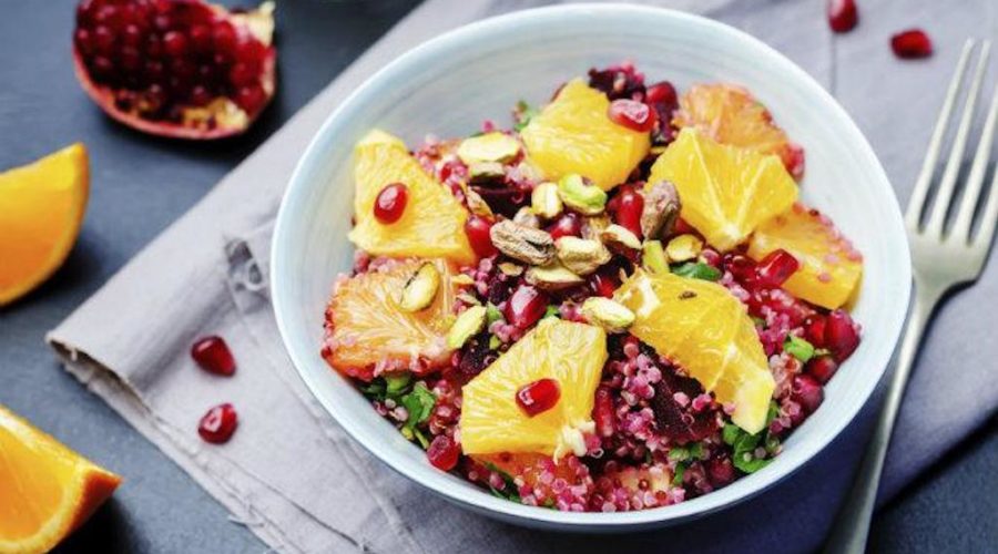 receta de ensalada de quinua con remolacha y naranja