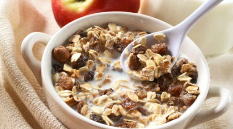 receta de granola con bebida de avena