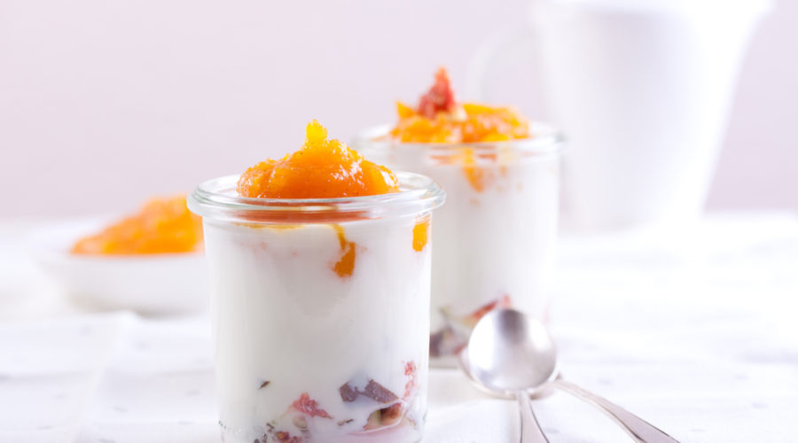 receta de yogur griego con calabaza asada
