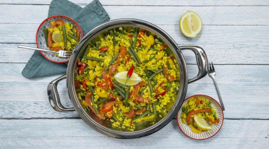 receta de paella de verduras